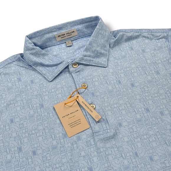 Peter Millar Other - NWT Peter Millar Polo Shirt Mens Medium M Blue Crown Sport Summer Comfort $145